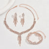 Four-Piece Copper Chain Jewelry Set with Necklace Earrings and Bracelet - Image 12