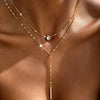 Y Shape Tassel Water-drop Zircon Layered Necklace for Women Minimalist Clavicle Chain Y2K Jewelry Accessories Party Gift - Image 1