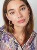 Greatera Chunky Bamboo Shaped Hoop Earrings Stainless Steel Gold Plated Geometric Earrings Statement Jewelry - Image 3