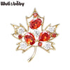 Beautiful Crystal Maple Leaf Brooches For Women Unisex 2-color Floral Plant Party Office Brooch Pins Gifts - Image 1