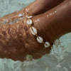Holiday Style Tooth Shell Steel Bead Wax Wire Adjustable Anklet Gold Color Stainless Steel Anklet Women's Jew - Image 1