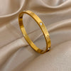 Chic Gold Color Simple 316L Stainless Steel Bangles Bracelets for Women Charm Zircon Jewelry Gift - Image 15