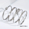 Stainless Steel CZ Bangle Bracelet for Women Silver Plated Clover Open Cuff Bangles No Fade Jewelry - Image 6