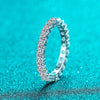 Djmax Silver 3mm Full Enternity Diamond Engagement Ring For Women Wedding Band Ring - Image 2