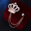 Rhinestone Crown Brooch Pin Tassel Lapel Pins Suit Shirt Collar Badge Corsage Brooches for Men Jewelry Accessories - Image 7