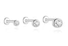 1PC Sparkling Piercing Stud Earrings Silver Shining Circle Earring For Women Ear Bone Earring Jewel - Image 15