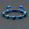 Royal Blue Tiger Eye Stone Beads Bracelet for Women Men Handmade Braided Rope Knot Bangle Couple Adjustable Jewelry Gift - Image 1