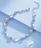 Silver Heart Shaped Necklace Bracelet Set for Women Vintage Korean Crystal Bracelets Set Party Jewelry - Image 12