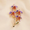 Multi-Style Floral Brooches, Enamel Rhinestone Flower Lapel Pins for Women - Image 7