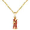 Santa Muerte Necklace Figaro Chain Santisma Muerte Pendant Men's/Women's Necklace - Image 2