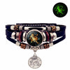 Luminous 12 Constellation Vintage Bracelet for Men Women Braided Punk Leather Bracelets Birthday Gift Glow In The Dark Bracelet - Image 12