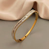 Wave Zircon Stainless Steel Gold Plated Bracelet, Silver Bracelet, Wedding Jewelry - Image 1