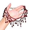 Red Teardrop Tassel Pearl Beaded Multi-Layer Collarbone Necklace, Dark Elegant Unique Design for Women - Image 3