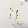 Water Droplet Zircon Hoop Earrings for Women Elegant White CZ Dangle Earrings Huggies Jewelry Gifts - Image 5