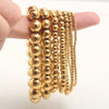 Stainless Steel Elastic Strand Beads Bracelets Bangles For Woman Beaded Chain Bracelet 21cm - Image 1