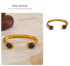 62mm Stainless Steel Multicolored Natural Stone Golden Cuff Open Bracelet Bangle Jewelry - Image 19