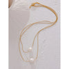 Natural Pearl Beads Chic Necklace Thin Chain Stainless Steel Minimalist Charm Collar Jewelry Women - Image 3