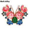 Enamel Peony Flower Butterfly Brooch Pins Women Pearl Jewelry Accessory For Dress and Dinner Party - Image 3