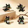 Cute Black Dragon Enamel Pin Set 4 Pcs, Cartoon Fantasy Creature Lapel Brooches, Gold‑Plated Badges for Backpack Decorative Pins - Image 2