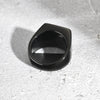 14mm Square Signet Ring for Men Boys, Black Stainless Steel with Enamel Stamp Finger Band, Punk Simple Male Ring - Image 5