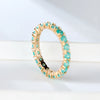 Single Row Stone Blue Green Pink Ice Flower Zircon Stacking Engagement Rings For Women Gold Color Round Wedding Bands - Image 11