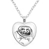 Rage Comic Necklace Derp Face Trollface Funny Meme Cartoon Glass Heart Shape Pendant Chain Necklace Charm Jewelry Collect Gift - Image 22
