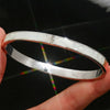 Stainless Steel CZ Bangle Bracelet for Women Silver Plated Clover Open Cuff Bangles No Fade Jewelry Gifts - Image 5