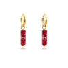 Silver Stainless Steel Earrings Steinohrringe Woman Square Stone Hoop Earrings Spring - Image 12