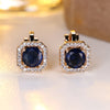 Crystal Round Stone Clip Earrings For Women Rose Gold Silver Color White Green Blue Zircon Jewelry Simple Gifts - Image 9