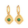 316L Stainless Steel Gold Color Pendant Stone Earring Hoop Earrings For Women Jewelry Gifts - Image 12