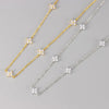 Stainless Steel Zircon Necklaces for Women Gold Plated Four Leaf Grass Collar Chain Necklace Jewelry Gift - Image 1