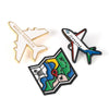 Enamel Pin Badge On Backpack World Traveler Airplane Brooch Gold-color Metal Brooches Pin Aircraft Jewelry Cartoon Google Maps - Image 1