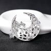 Shiny Crystal Brooch All Rhinestone Stars Moon Pin Men and Women Accessories Holiday Gift - Image 2