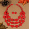 Summer Beach Vacation Jewelry Set Bohemian Round Wooden Bead Handmade Beaded Multilayer Long Necklace And Earrings For Women - Image 12