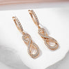 Shiny Zircon Earrings For Women Rose Gold Color Möbius Loop Jewelry Gift - Image 2