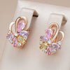 Rose Gold Color English Earrings for Women Colorful Zircon Accessories Ethnic Bride Daily Jewelry - Image 1