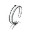Silver Double Layer Water Drop Ring For Women Square Zircon Adjustable Index Finger Jewelry Party Gift - Image 14