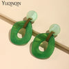 Colourful Big Round Drop Earrings For Women Statement Long Resin Geometric Earrings Korean Simple Jewelry - Image 4