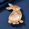 Colorful Rhinestone Rabbit Brooch Animal Pin Accessories Dual-Use Zodiac Badge Crystal Jewelry - Image 4