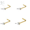 ZS 3-4Pcs/lot Gold Color Stainless Steel Nose Stud Set Heart Star Round Crystal Nose Piercing L Shape Nostril Piercing 18g/20g - Image 25