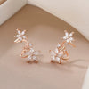 Cute Star Flower White Zircon Clip Earrings For Women Rose Gold Silver Color Non-piercing Ear Clips Wedding Jewelry Mothers Gift - Image 3