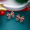 Christmas Red Zircon Crystal Bow Stud Earrings For Women Heart Shape Bowknot Christmas Earring Year Festival Jewelry - Image 25