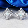 Opal Stone Witches Knot Stud Earrings Thai Silver Protection Amulet Earrings Jewelry for Women - Image 2