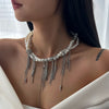 Multilayer Imitation Pearl Choker Necklace with Heart and Star Pendants - Image 9