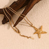 316L Stainless Steel Swirl Starfish Pendant Necklace Gold Plated Neck Jewelry Women's Elegant Gift - Image 5