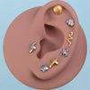 1pc Stainless Steel Cartilage Tragus Helix Piercing Earrings for Women Men Punk Snake Bee Spider Moon Star Stud Earring 18G - Image 2