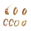 7pcs/Set Multicolour Stud Earrings For Women Zircon Ear Cuffs Without Piercing Earrings Jewelry Gift - Image 5
