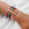 7Pcs Colorful Rice Beads Bracelet Set For Women Heart Charm Elastic Beaded Chain Bangle Female Jewelry Gift - Image 1