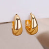 Chunky Drop Hoop Earrings for Women Stainless Steel Gold Color Piercing Earring Jewelry - Image 2