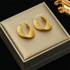 316L Stainless Steel Gold Color Twist Hoop Earrings For Women Holiday Gift Ear Buckle Jewelry - Image 17
